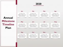 Annual milestone timeline plan ppt powerpoint presentation deck