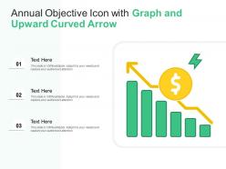 Annual objective icon with graph and upward curved arrow