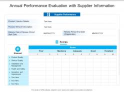 Annual performance evaluation with supplier information