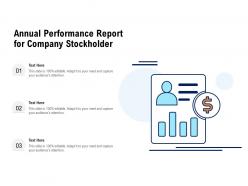 Annual performance report for company stockholder