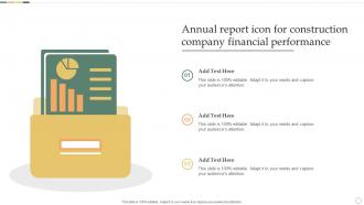 Annual Report Icon For Construction Company Financial Performance