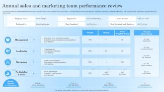 Annual Sales And Marketing Team Performance Review