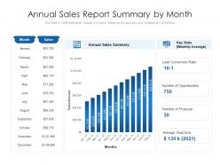 Annual Sales Report Summary By Month
