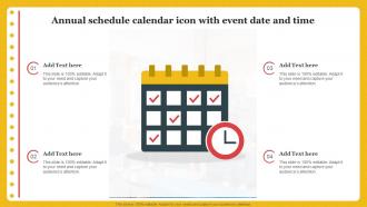 Annual Schedule Calendar Icon With Event Date And Time