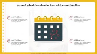 Annual Schedule Calendar Icon With Event Timeline