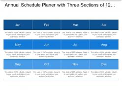Annual schedule planer with three sections of 12 months