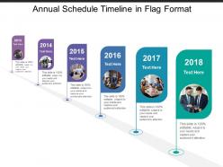 Annual schedule timeline in flag format