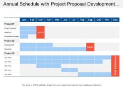 Annual schedule with project proposal development research and asset