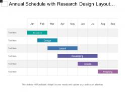 Annual schedule with research design layout developing and finishing