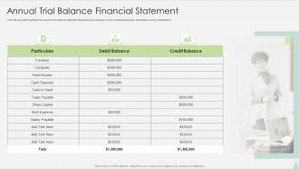 Annual Trial Balance Financial Statement