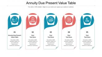 Annuity due present value table ppt powerpoint presentation gallery aids cpb