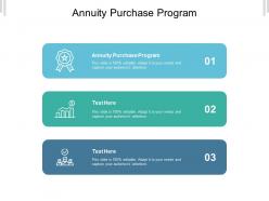 Annuity purchase program ppt powerpoint presentation styles infographic template cpb