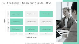 Ansoff Matrix For Product And Market Expansion Smart Pricing Strategies To Attract Customers