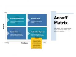 Ansoff matrix market development ppt portfolio slide portrait