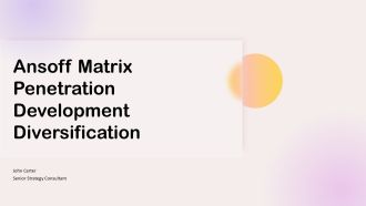 Ansoff Matrix Penetration Development Diversification PPT Mockup VA