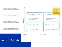 Ansoff matrix product development ppt powerpoint presentation outline structure