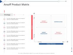 Ansoff product matrix tactical planning needs assessment ppt powerpoint presentation outline slide