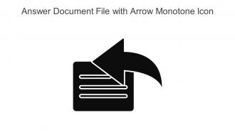 Answer Document File With Arrow Monotone Icon In Powerpoint Pptx Png And Editable Eps Format