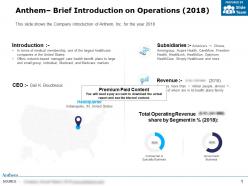 Anthem brief introduction on operations 2018