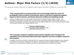 Anthem Major Risk Factors 2018