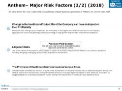 Anthem major risk factors 2018