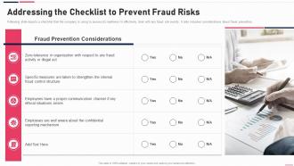 Anti Fraud Playbook Addressing The Checklist To Prevent Fraud Risks