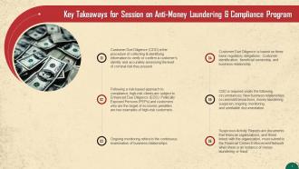 Anti Money Laundering Training Sessions Key Takeaways Training Ppt Impactful Aesthatic