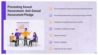 Anti Sexual Harassment Pledge By The Organization Training Ppt