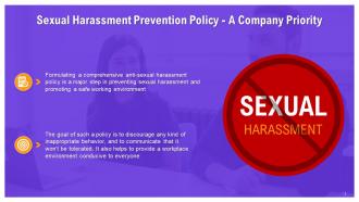 Anti Sexual Harassment Policy Importance Training Ppt