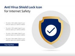 Anti virus shield lock icon for internet safety