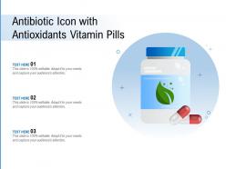 Antibiotic icon with antioxidants vitamin pills