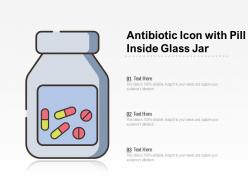 Antibiotic icon with pill inside glass jar