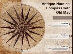 Antique Nautical Compass With Old Map