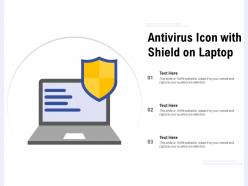 Antivirus icon with shield on laptop