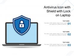Antivirus icon with shield with lock on laptop