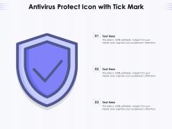 Antivirus protect icon with tick mark