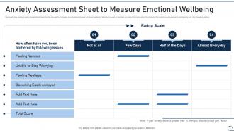 Anxiety Assessment Sheet Fitness Playbook To Ensure Employee Wellbeing