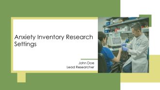 Anxiety Inventory Research Settings PPT Outline AT