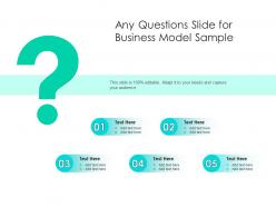 Any questions slide for business model sample infographic template