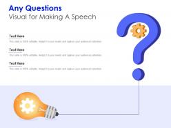 Any questions visual for making a speech infographic template