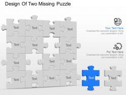 Ao design of two missing puzzle powerpoint template slide