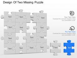 Ao design of two missing puzzle powerpoint template slide