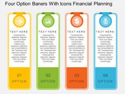 ao Four Option Banners With Icons Financial Planning Flat Powerpoint Design