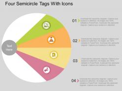 Ap four semicircle tags with icons flat powerpoint design