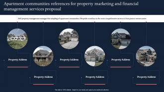Apartment communities references for property marketing and financial management services proposal