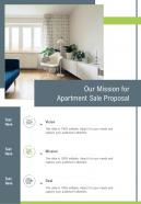 Apartment Sale Proposal Our Mission One Pager Sample Example Document