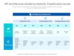 Api architecture model by maturity classification levels