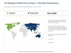Api ecosystem api management market size by region world map representation ppt powerpoint presentation aids