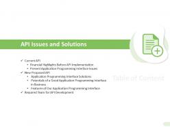 Api issues and solutions programming interface ppt presentation infographics
