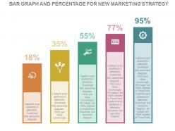 App bar graph and percentage for new marketing strategy flat powerpoint design